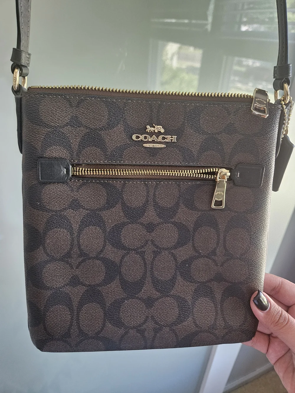 COACH Brown Signature Crossbody Bag